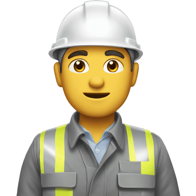 Civil engineer with white helmet and grey shirt emoji