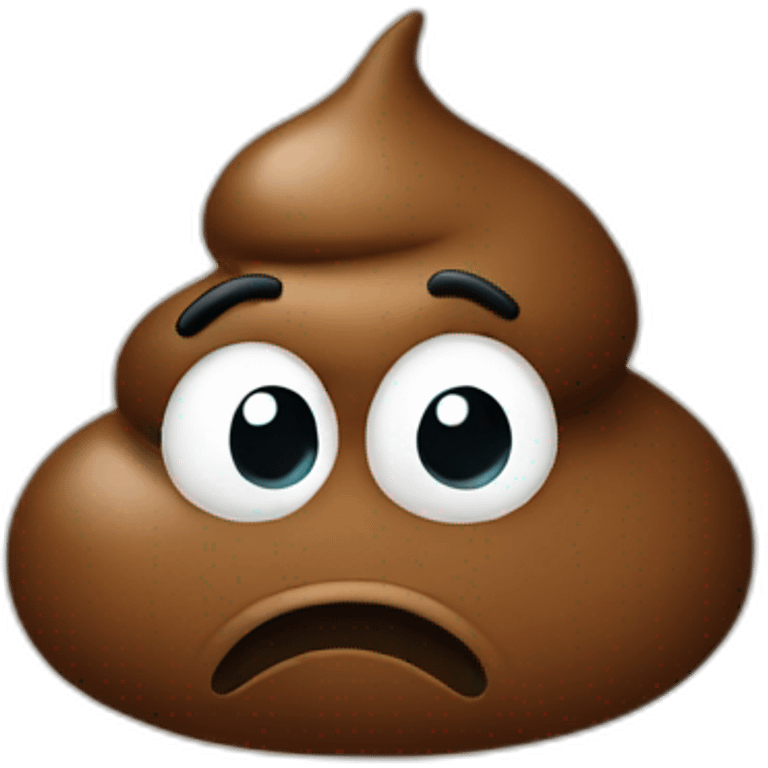 pensive poop emoji