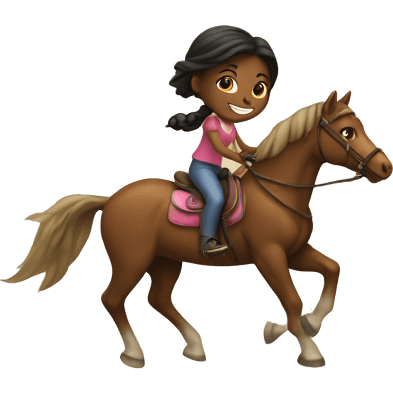 Girl riding a horse emoji