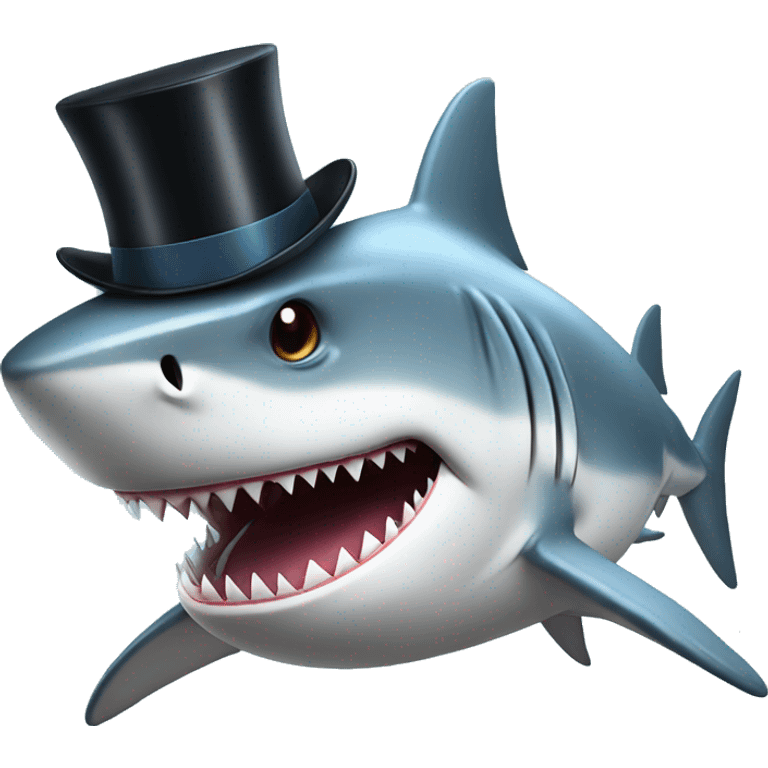 Shark with a top hat emoji