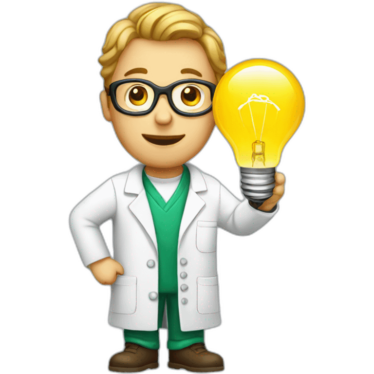 scientist with bulb emoji