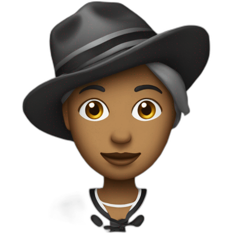 Personne ent tenue rayée noire et blanche avec un chapeau de même motif  emoji