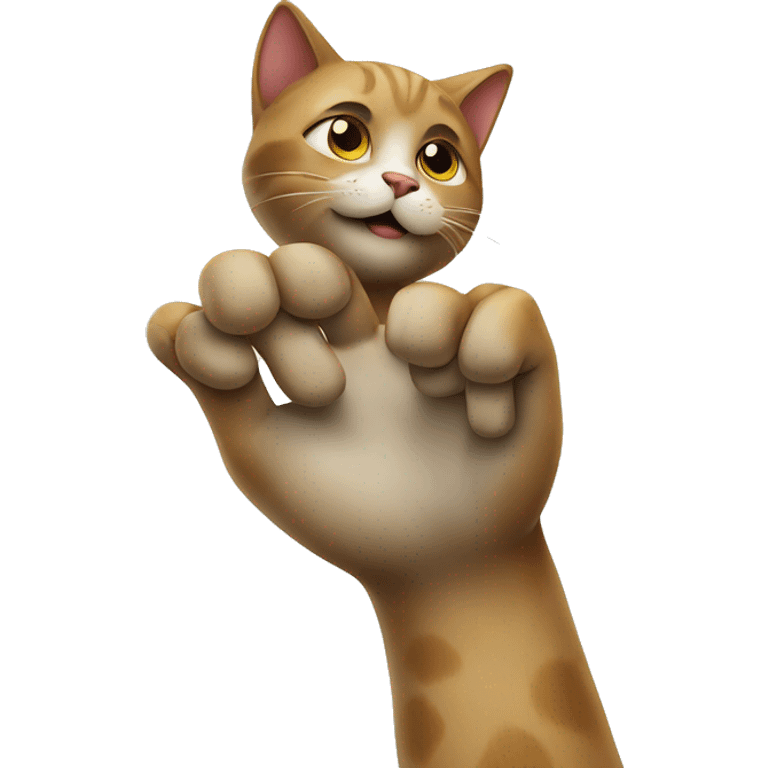 Cat holding paw out for money  emoji