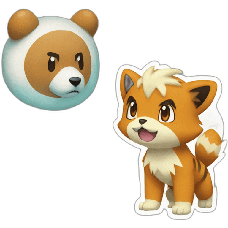 Pokemon growlithe and oshawott emoji