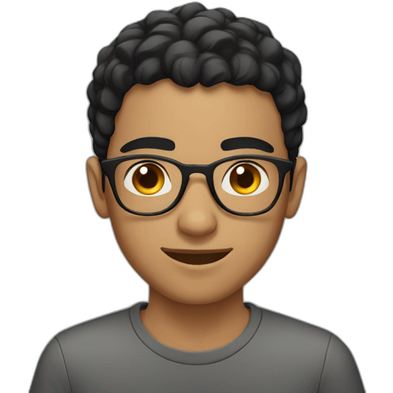 Young man from moroccan with glasses, short black hair emoji