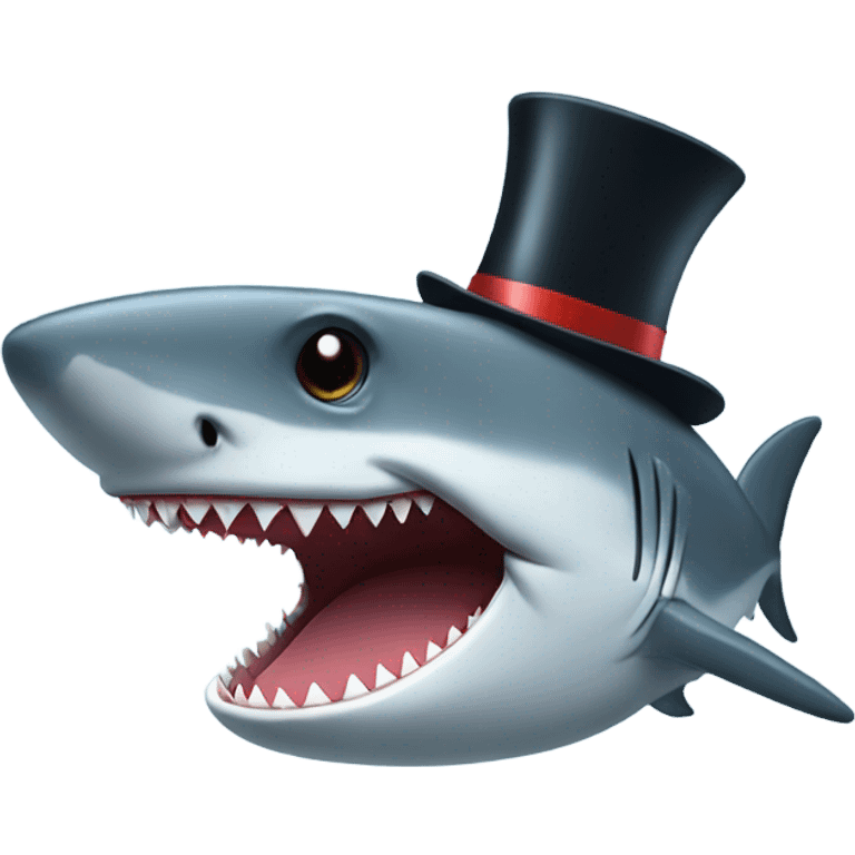 shark with tophat emoji