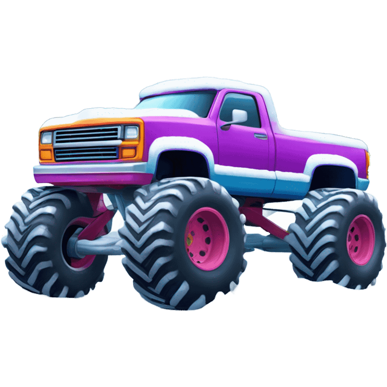 Monster truck in snow  emoji