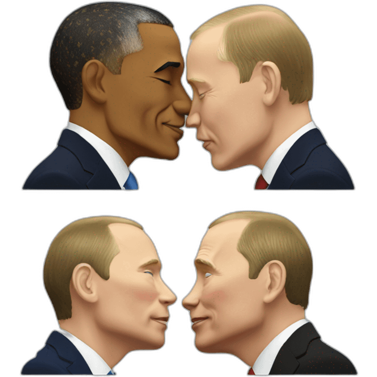 Putin Obama kiss emoji