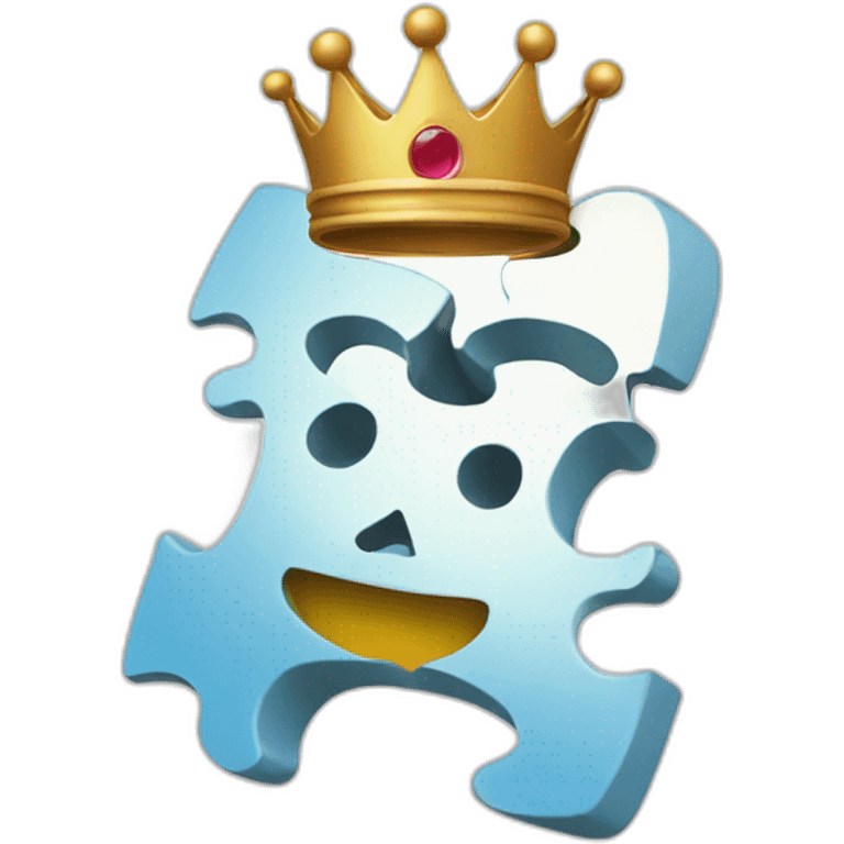 Puzzle piece with crown in piece head emoji