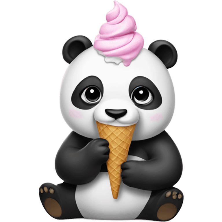 Panda eating ice cream emoji