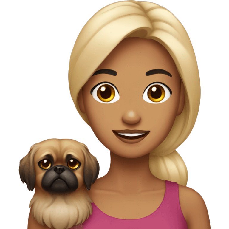 Women with Pekingese emoji