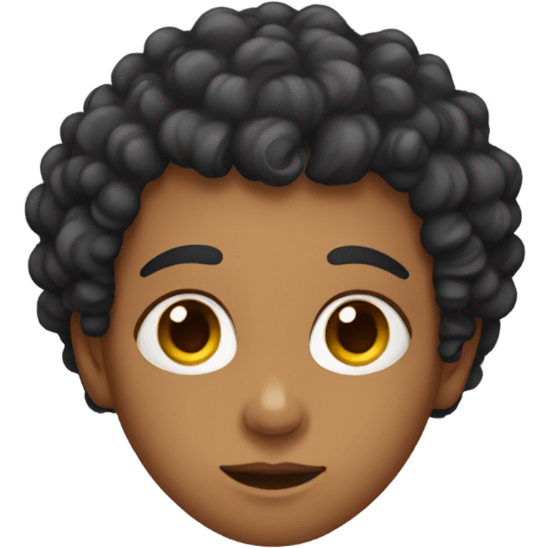 Pretty boy with curly hair and makeup emoji