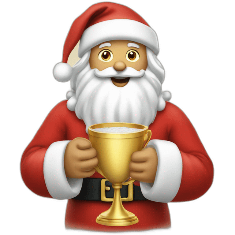 santa with winner cup in a hand emoji