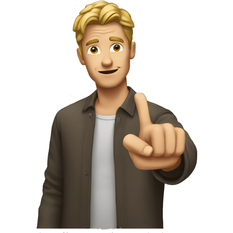 a man showing two fingers emoji