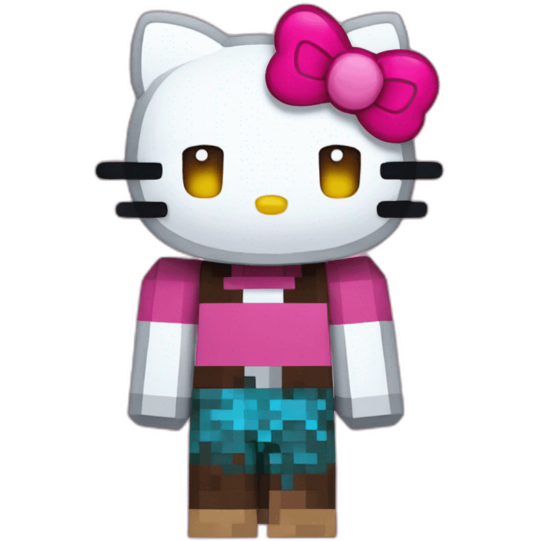 hello kitty in minecraft emoji