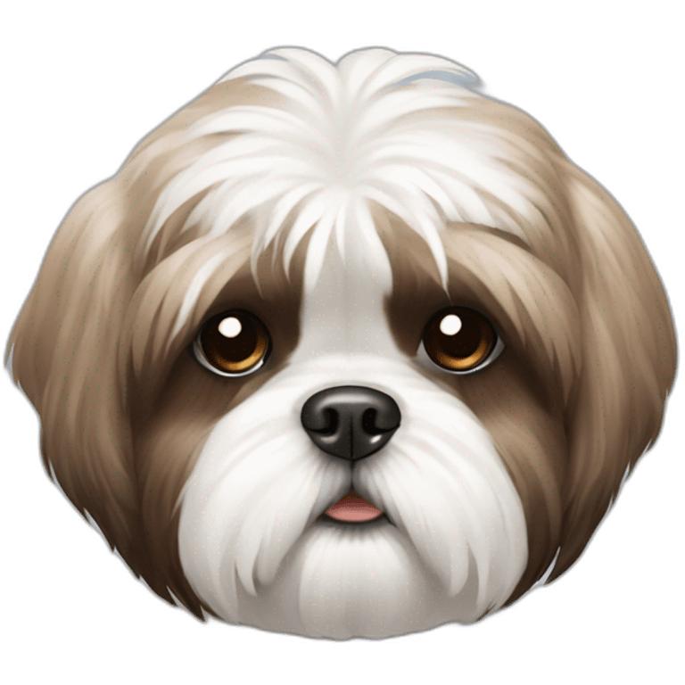 White and brown shih tzu emoji