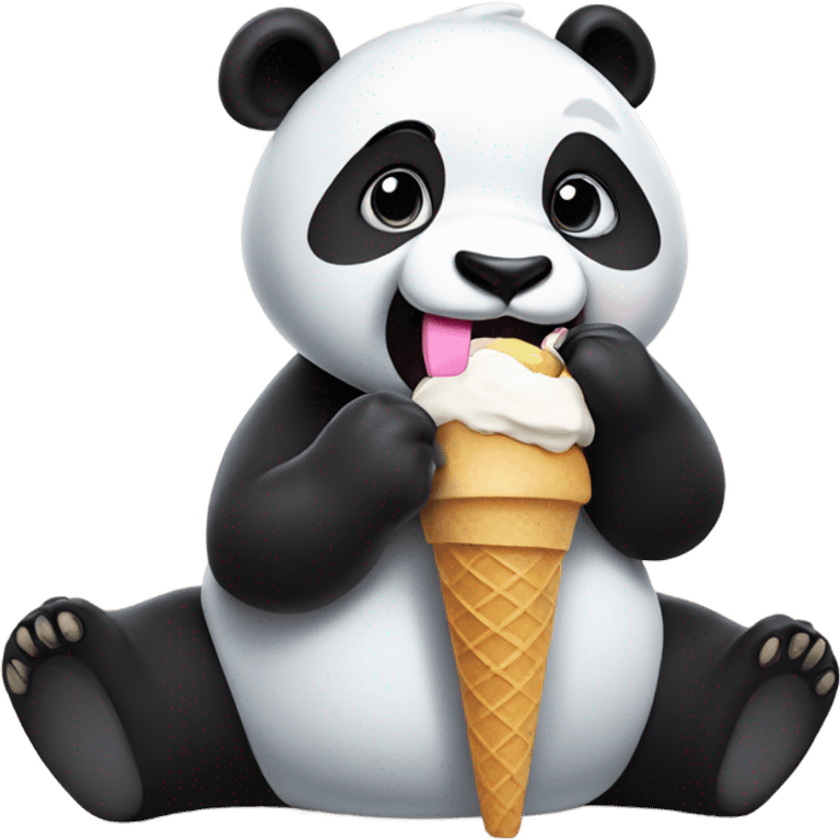 Panda eating ice cream emoji