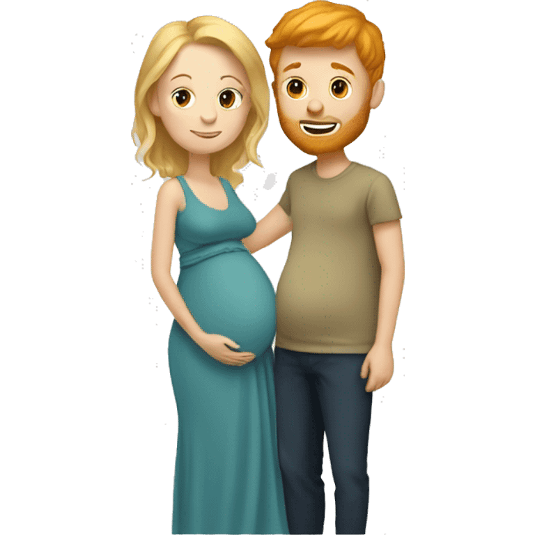 Pregnant blonde with ginger boy  emoji