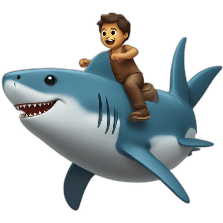 Brown bear riding a shark emoji