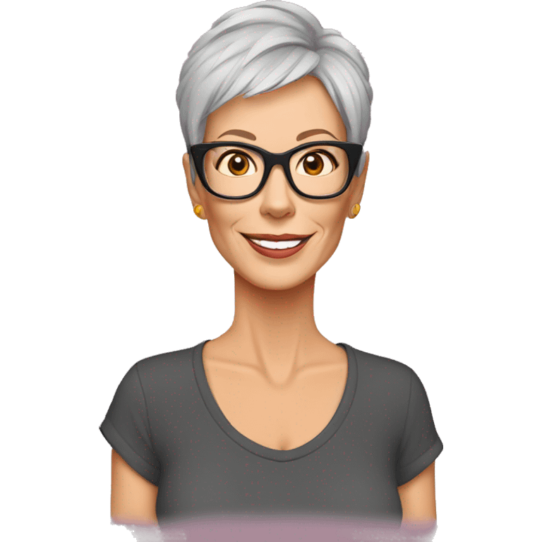 jamie lee curtis cartoon wearing tee emoji