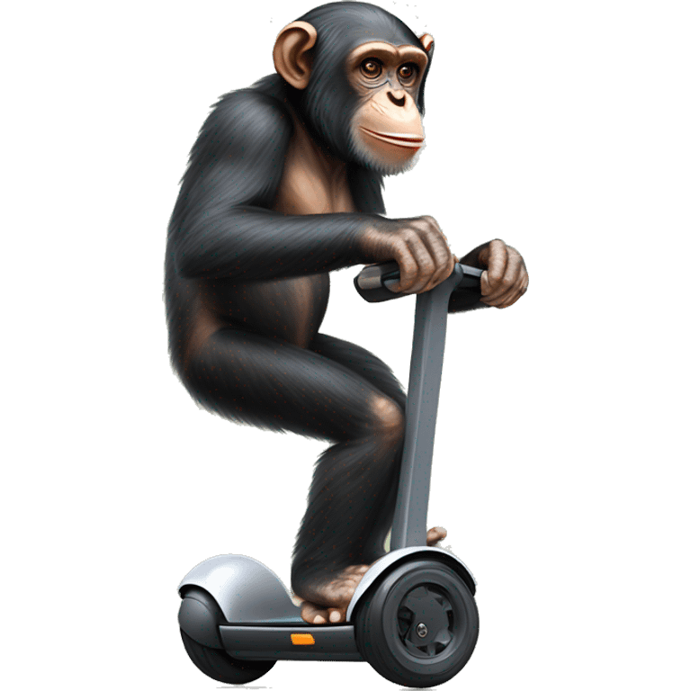 Chimpanzee riding on a Segway emoji