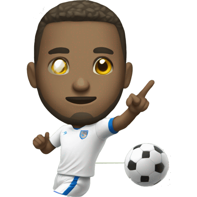 white footballer shooting a ball emoji