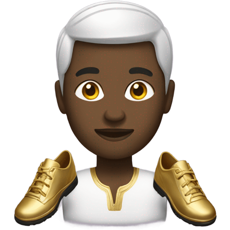 Nigerian with gold shoes emoji