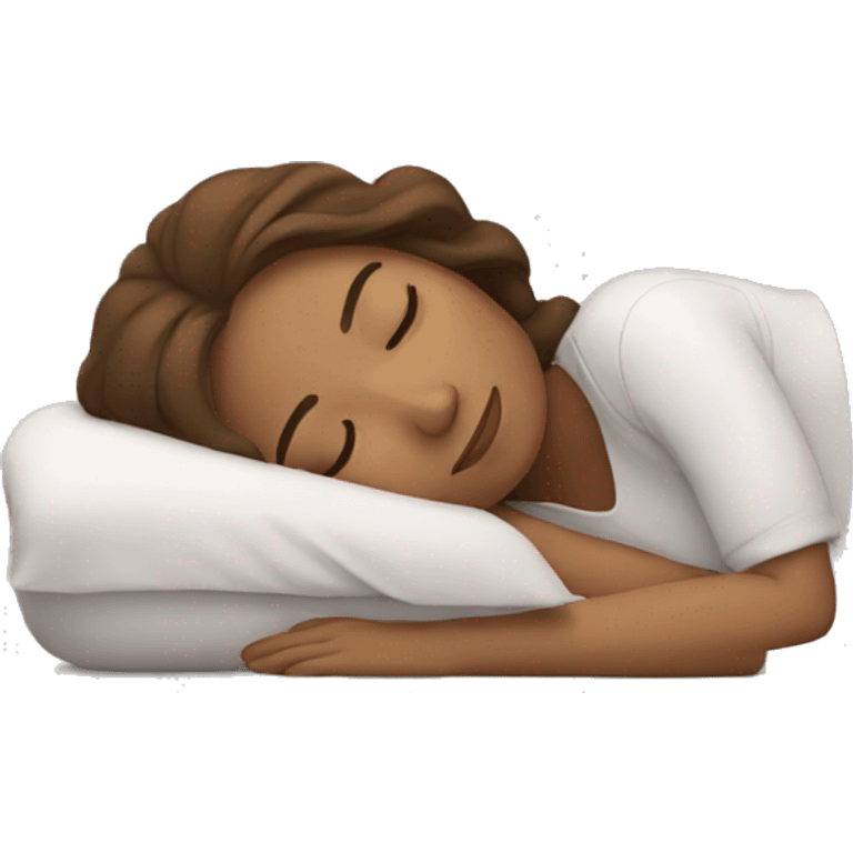 sleeping woman brown hair emoji