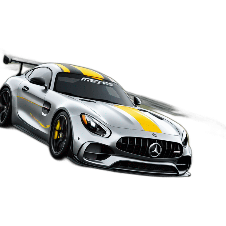 gt3 amg gt on racetrack emoji