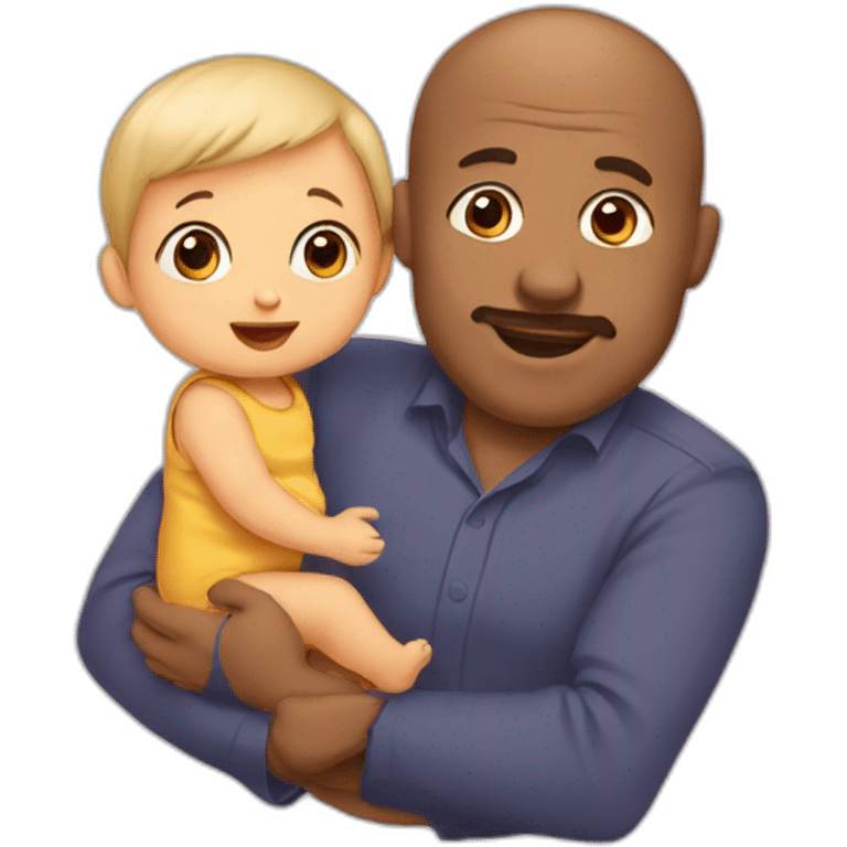 Bébé avec papa emoji