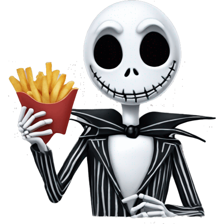 Jack skellington eating fries emoji