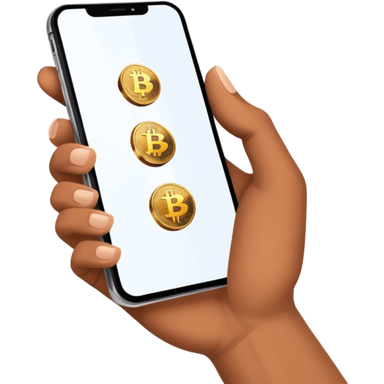 Crypto Coins on the phone emoji