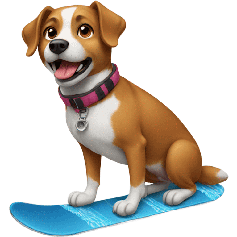 Dog snowboarding  emoji