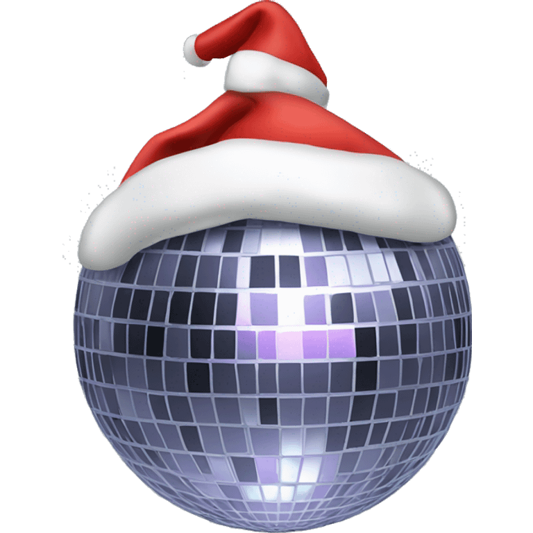 Disco ball with a Santa hat emoji