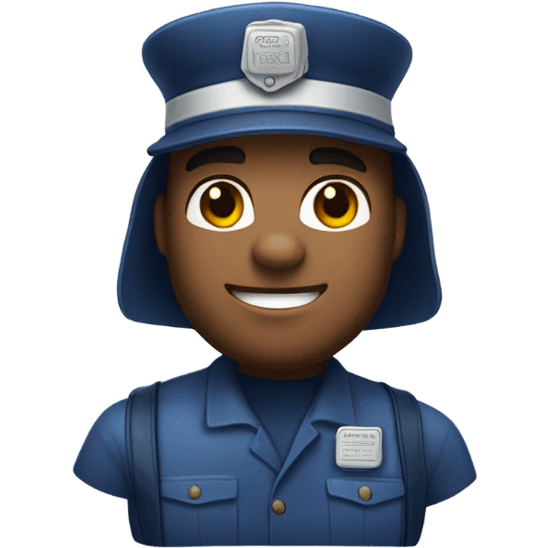 Ice cube dressed as a mailman emoji