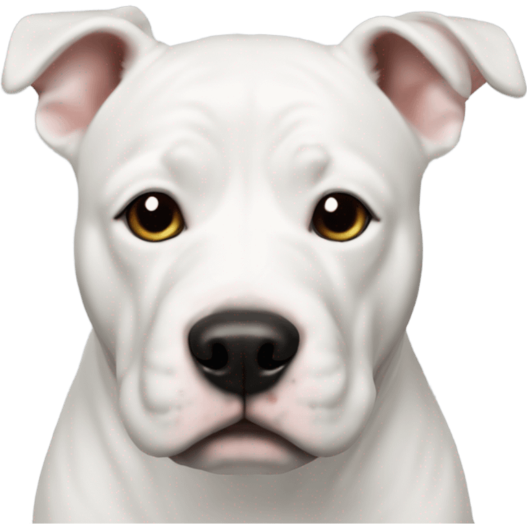 White stafford shire bull terrier with black nose emoji