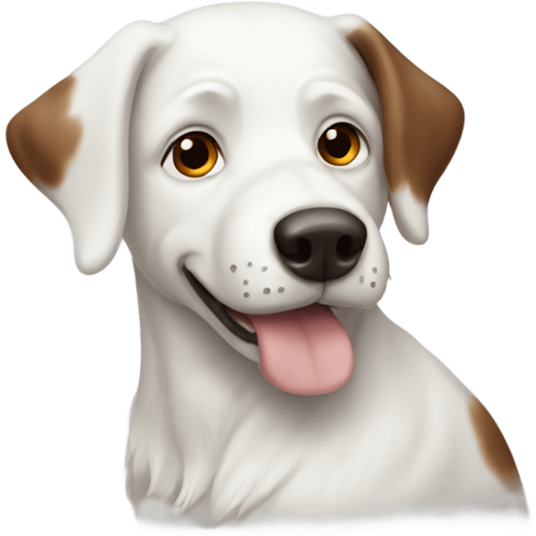 White dog with brown spots  emoji