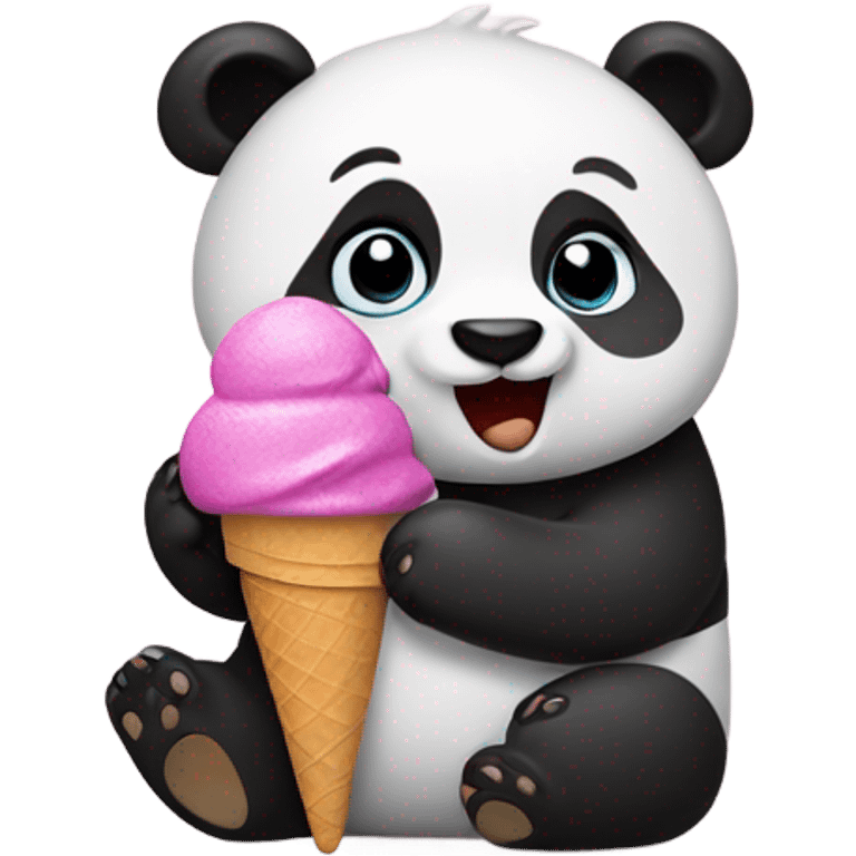 Panda eating ice cream emoji