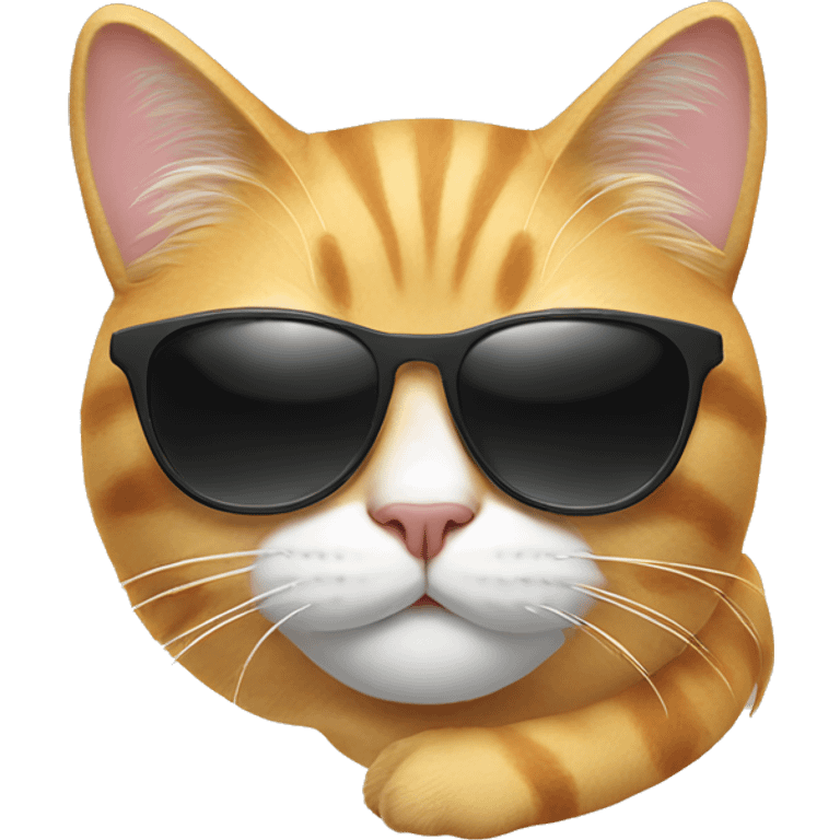 Cat relaxing with sun glasses emoji