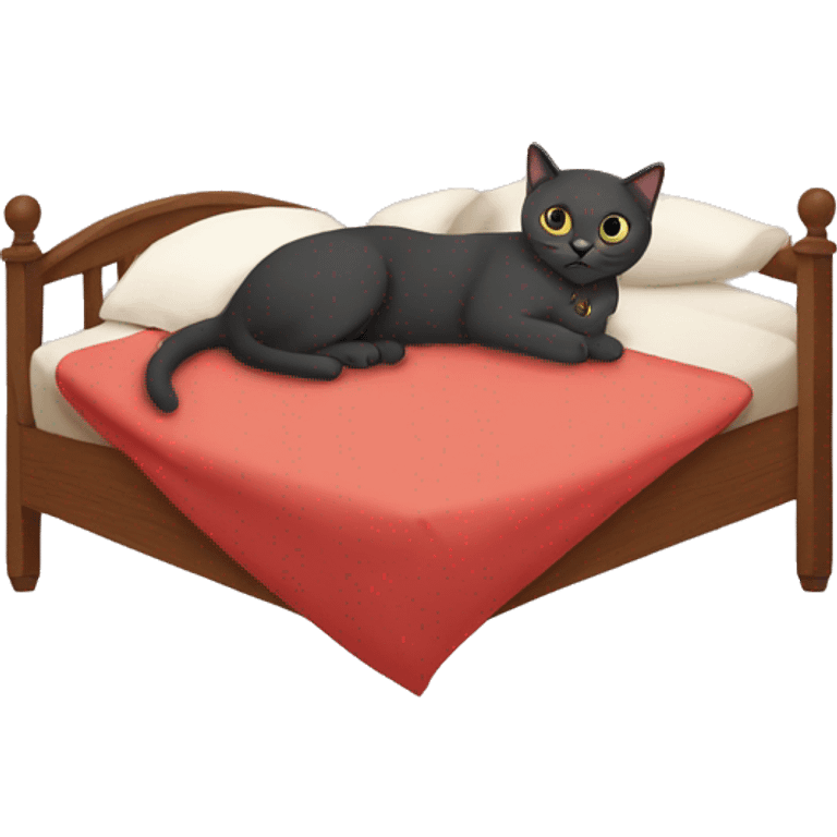 Motel Heart shaped bed with a cat on it inviting you to pet it emoji