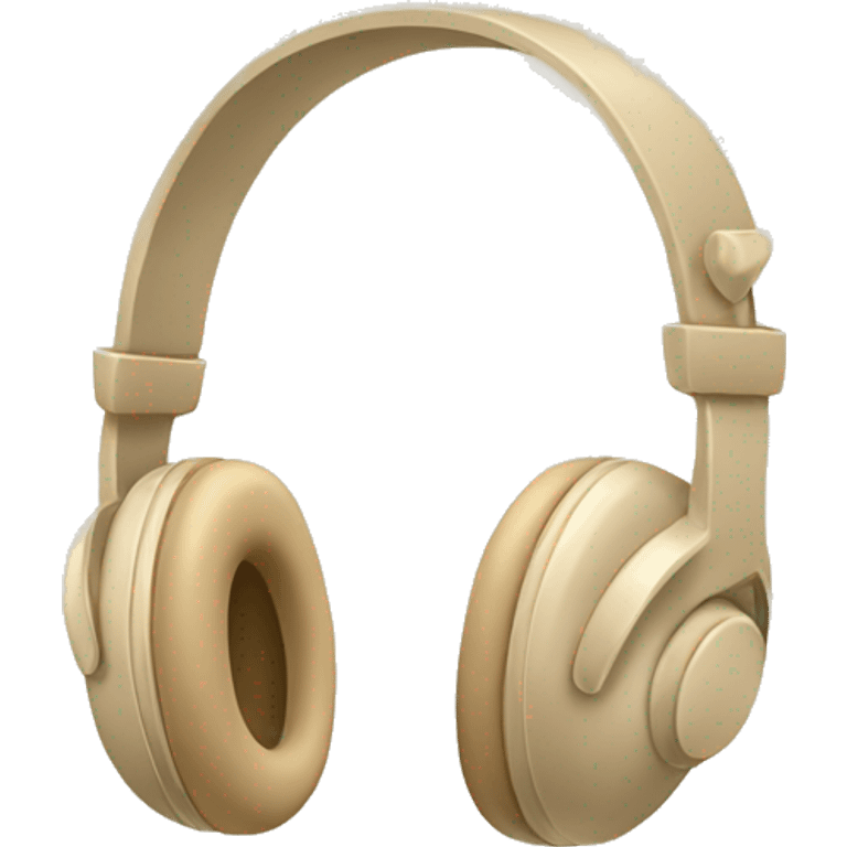 beige headphones with beige bows emoji