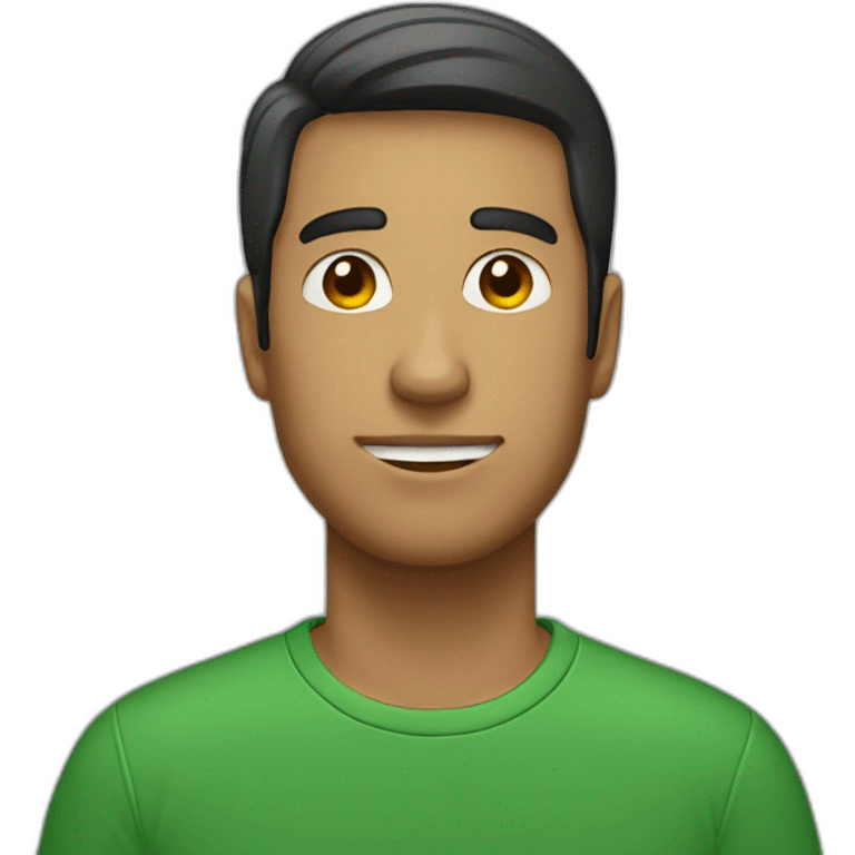 reguler man wearing green tshirt emoji