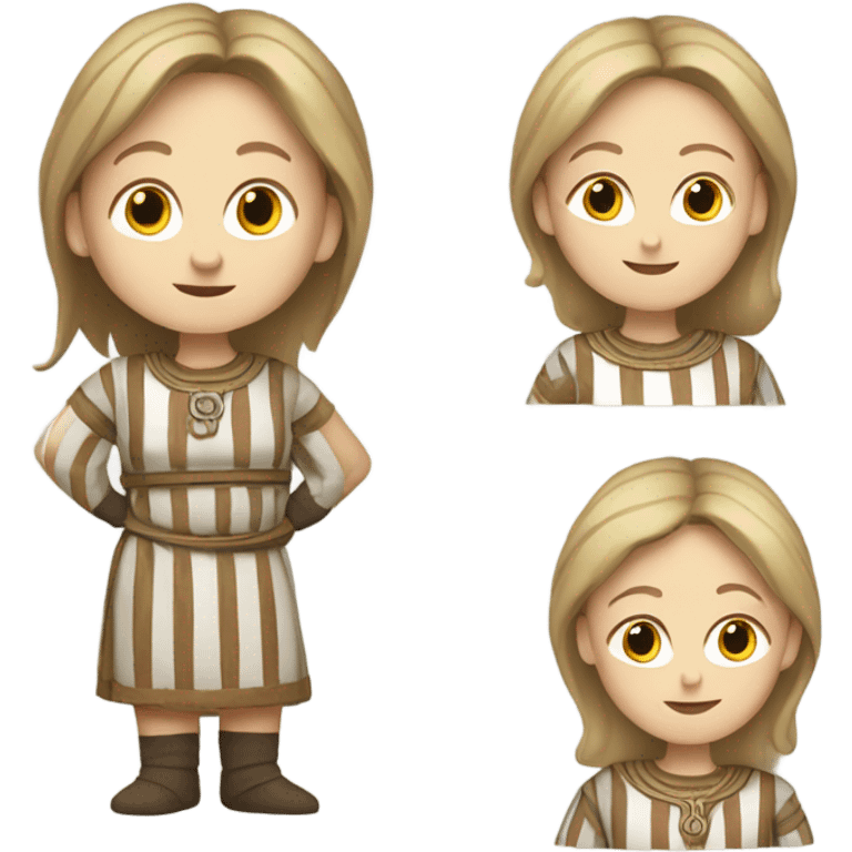 White woman 11th century, with vertical striped tunic emoji