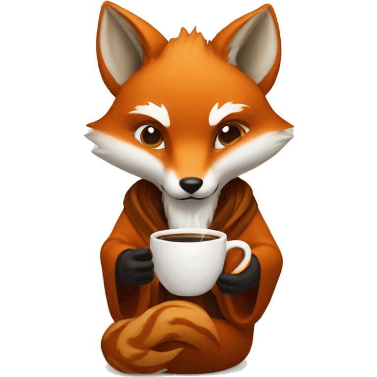 Fox God having a coffee emoji