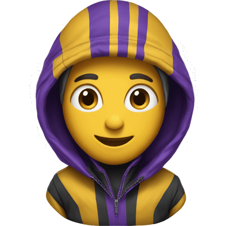 Yellowjacket wearing purple jacket  emoji