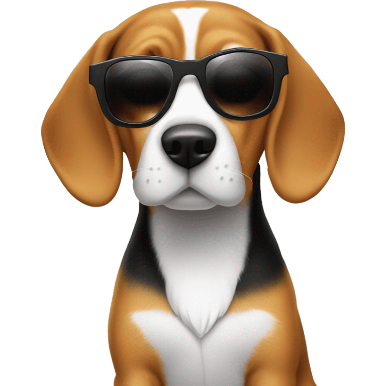 Beagle con capucha y gafas de sol emoji