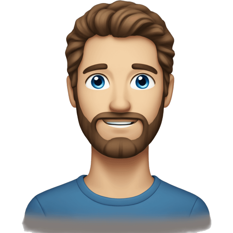 blue-eyed, bearded man with long brown hair emoji