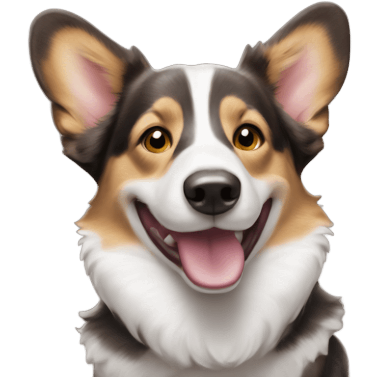 Back with tan tips Welsh cardigan corgi smiling emoji