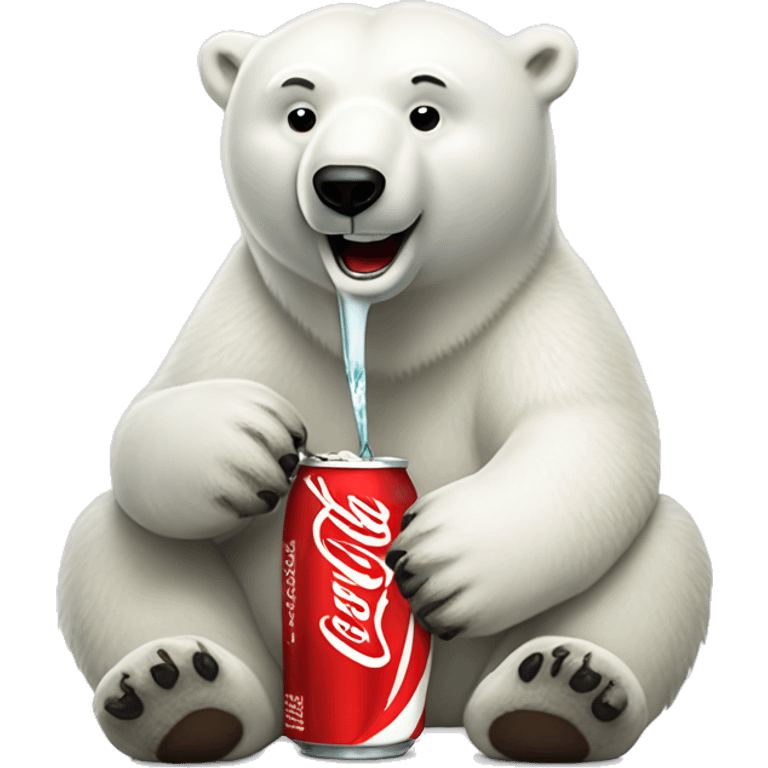 polar bear drinking coca cola emoji