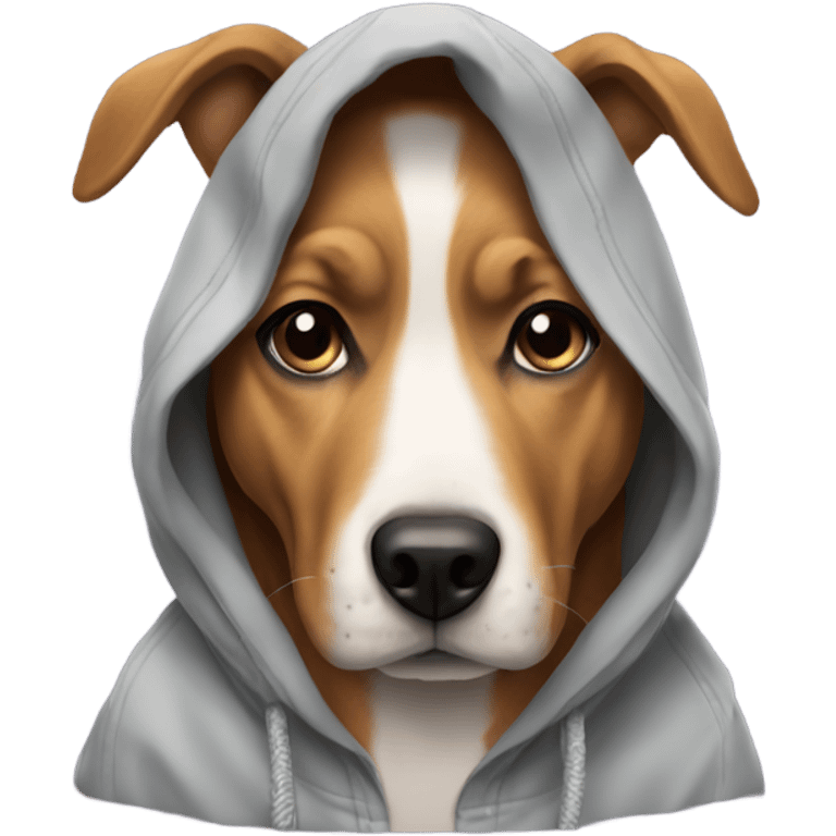 Dog wearing a hoodie emoji